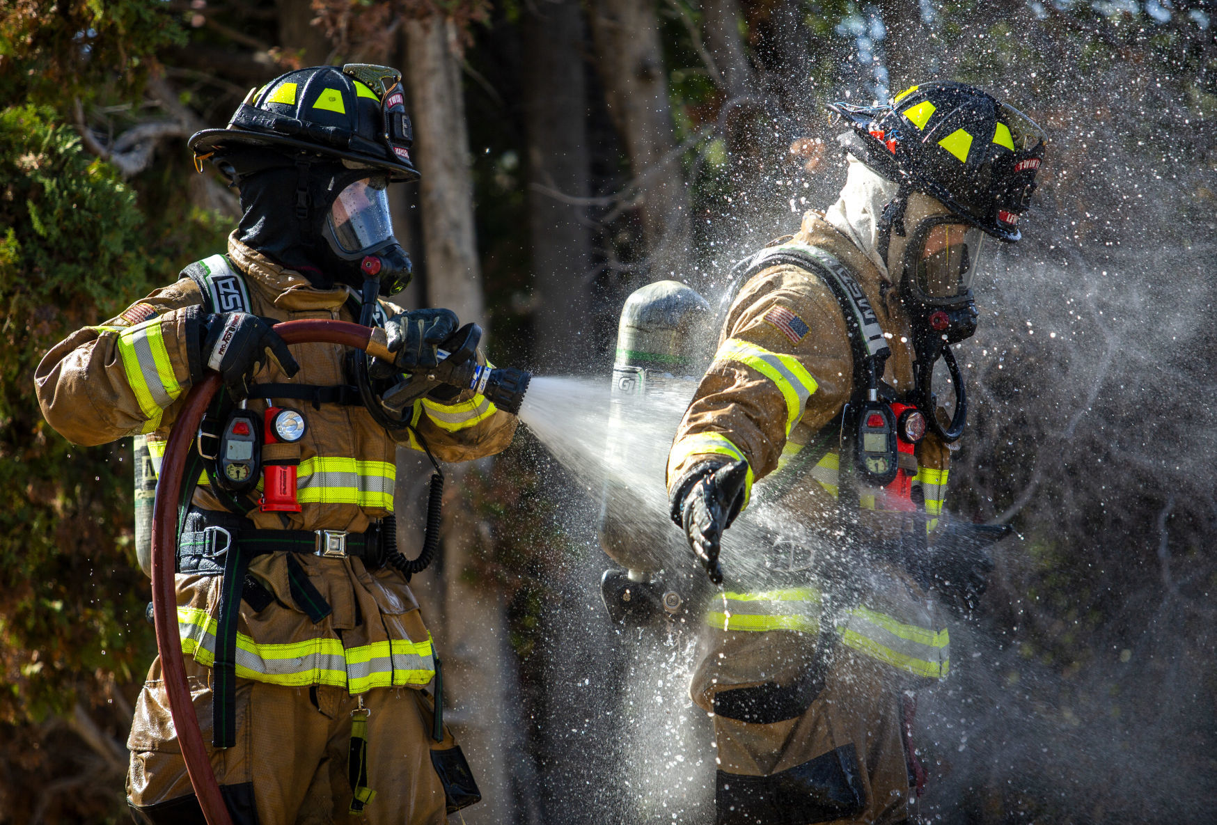 Firefighters train with a control burn